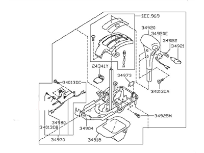 1998 Nissan Altima Automatic Transmission Shifter - 34901-9E120