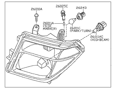 Nissan 26060-ZL40B Driver Side Headlight Assembly