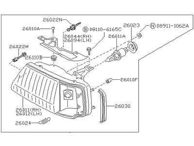 1989 Nissan Stanza Headlight - B6010-D4570