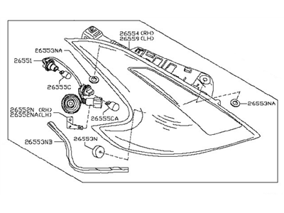 Nissan 26550-1EA1A Lamp Assembly-Rear Combination,RH