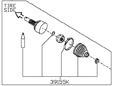 Nissan C9211-EL10B Joint Assy-Outer