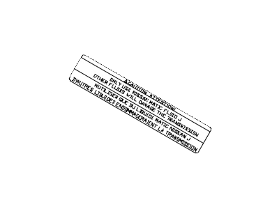 Nissan 99053-AR000 Label, Oil Caution