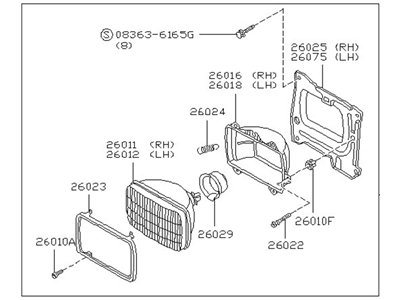 1995 Nissan Hardbody Pickup (D21U) Headlight - B6060-01G10