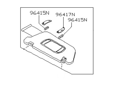 2000 Nissan Altima Sun Visor - 96401-9E000