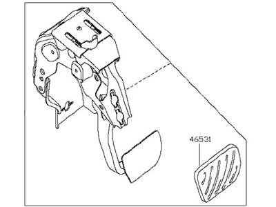 2017 Nissan Pathfinder Brake Pedal - 46501-3JA0A