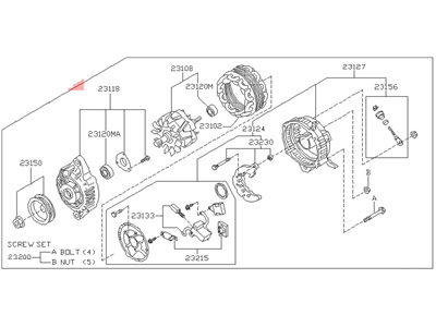 Nissan 23100-0M003 Alternator Compatible