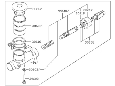 Nissan Hardbody Pickup (D21) Clutch Master Cylinder - 30610-59G00