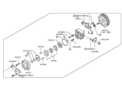 Nissan 49110-1AA0A Pump Assy-Power Steering