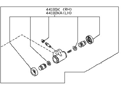 2013 Nissan Versa Wheel Cylinder - 44100-3HA0A