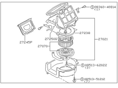 Nissan Hardbody Pickup (D21) Blower Motor - 27200-S3800