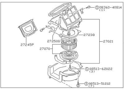 1993 Nissan Pathfinder Blower Motor - 27200-S3800