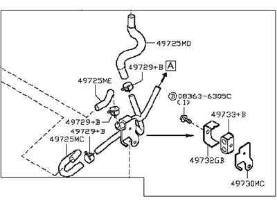 Nissan 49721-EV00A Hose-Valve To Reservoir Tank