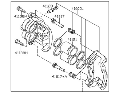 Nissan 41011-3JA0A CALIPER Assembly-Front LH,W/O Pads Or SHIMS