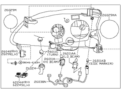 Nissan 26060-3YU5A Headlamp Assembly-Driver Side