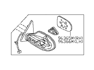 Nissan 96301-JA04A Mirror Assy-Outside,RH