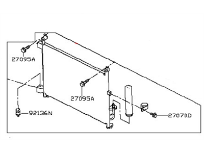 Nissan 92100-1HA3A Condenser & Liquid Tank Assy