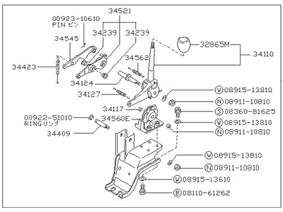 Nissan 34102-11C01 Transmission Control Device Assembly Blue