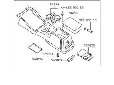 Nissan 96910-8Z823 Console Box-Floor