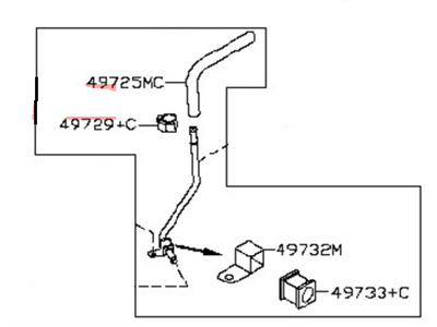 Nissan 49721-1AA1D Hose & Tube Assy-Power Steering