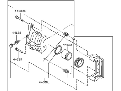 Nissan 44011-CD00D CALIPER Assembly-Rear LH,W/O Pads Or SHIMS