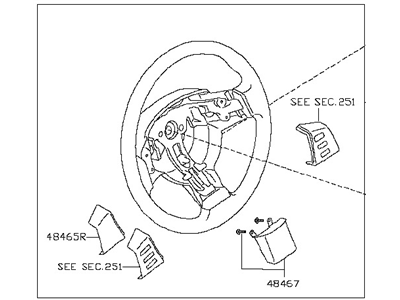 Nissan 48430-ZM10C Steering Wheel Assembly W/O Pad