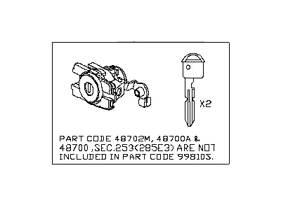 2011 Nissan Leaf Ignition Lock Cylinder - 99810-3NA0A