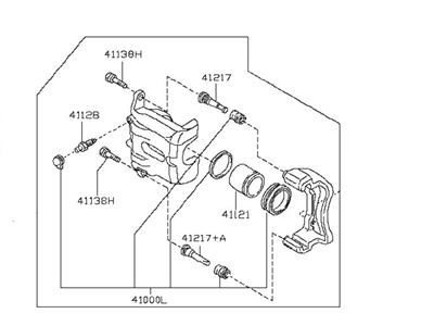 Nissan 41011-ZB700 CALIPER Assembly-Front LH, W/O Pads Or SHIMS