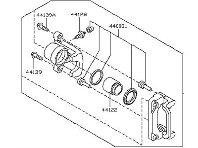 Nissan 44011-4BA0A Caliper Assy-Rear LH,W/O Pad & Shim