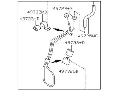 Nissan 49721-2Y900 Hose & Tube Assy-Power Steering