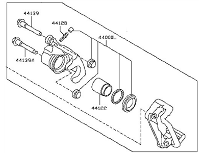 Nissan 44001-1KD0A CALIPER Assembly-Rear RH,W/O Pads Or SHIMS