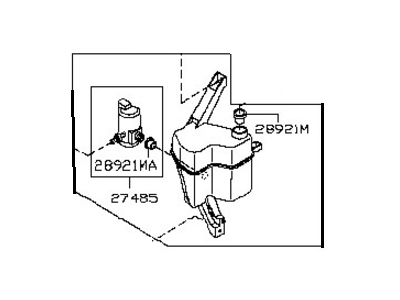 Nissan 28910-EL000 Tank Assy-Windshield Washer