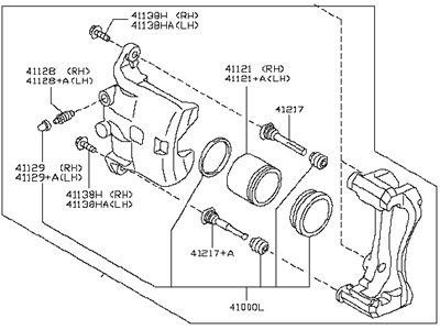 2018 Nissan Versa Brake Caliper - 41011-1HL0A