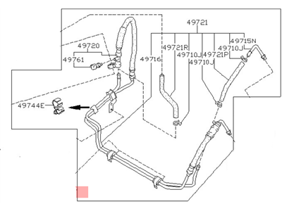 Nissan 49710-75P10 Hose & Tube Set-Power Steering