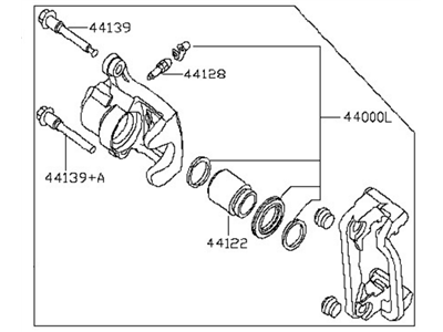 Nissan 44011-3RJ0D Caliper Assy-Rear LH,W/O Pad & Shim