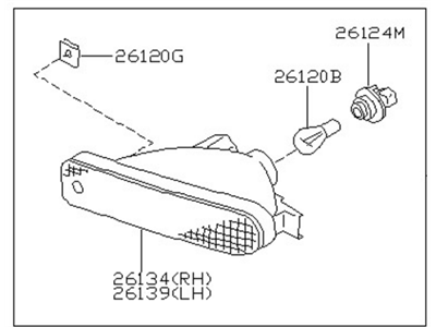 Nissan 26135-70F25 Lamp Assembly-Turn Signal,Front LH