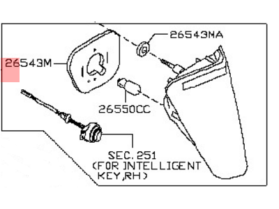 Nissan 26545-CB810 Lamp Assembly-Back Up,LH