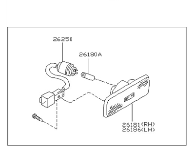 Nissan 26180-1E400 Lamp Assembly-Side Marker,R