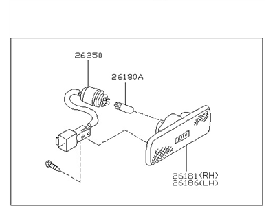 Nissan Stanza Side Marker Light - 26185-1E400