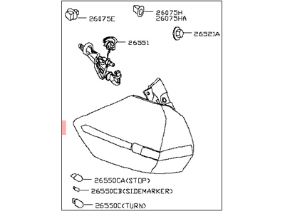 Nissan Rogue Back Up Light - 26555-5HA0A