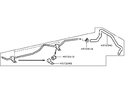 2007 Nissan Murano Power Steering Hose - 49721-CA01A