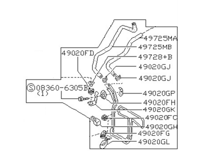 1993 Nissan Axxess Power Steering Hose - 49790-30R00