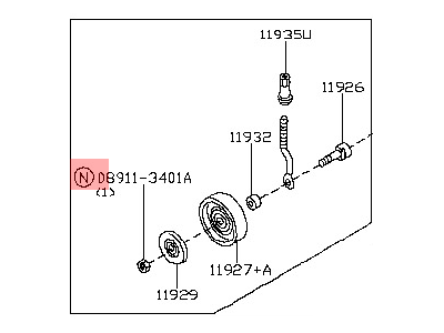 Nissan 11925-31U0C Pulley Assy-Idler,Compressor