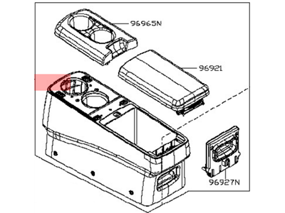 Nissan Quest Center Console Base - 96950-1JA0A