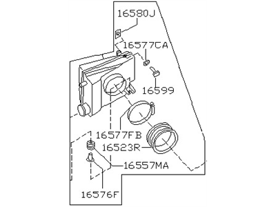 1996 Nissan Maxima Air Intake Coupling - 16576-31U00