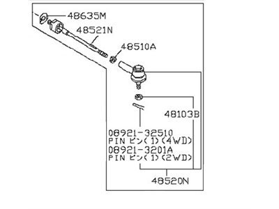 1988 Nissan Stanza Tie Rod End - 48510-06R26