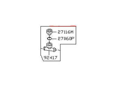 Nissan 92500-AR000 Connector-Heater Hose