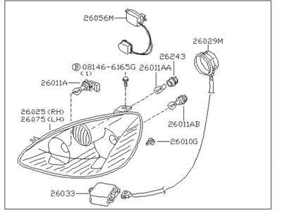 2002 Nissan Altima Headlight - 26060-3Z725