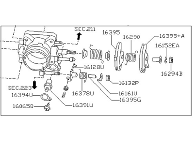 2002 Nissan Pathfinder Throttle Body - 16118-1W610