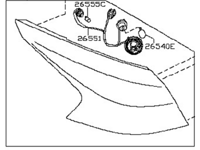 Nissan 26555-1GR0A Lamp Assembly-Rear Combination,LH