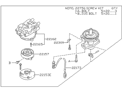 Nissan 22100-D3501 Distributor ASY